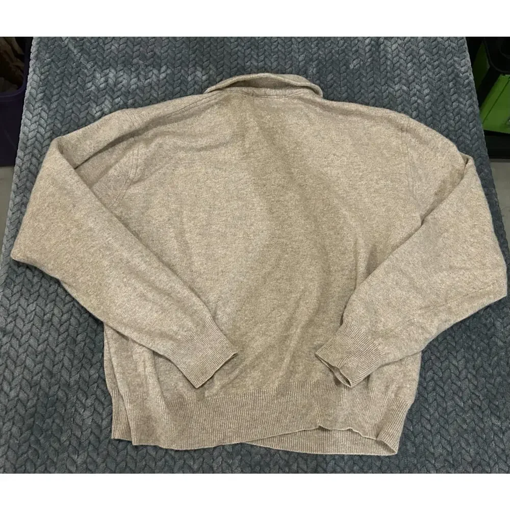 Polo Golf Ralph Lauren Sweater Mens XL Wool Cashmere Beige Collared Pullover